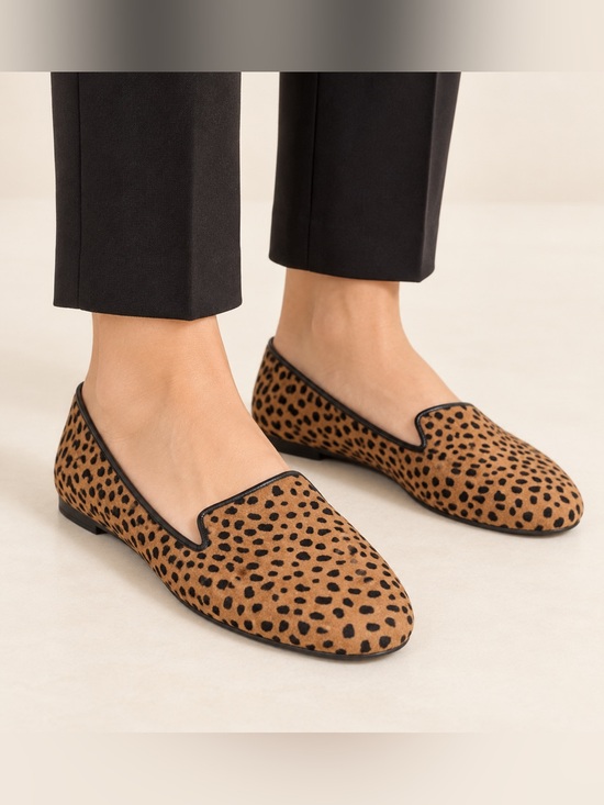 Isaac Mizrahi Shoes - Isaac Mizrahi Leopard Print Suede Loafers - Brown/Black
